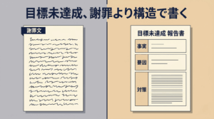 目標未達成の書き方｜事実→要因→対策で書く5分テンプレ