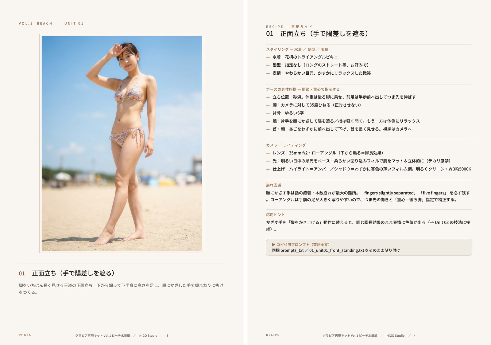 グラビア再現キット 誌面サンプル 左が作例 右がレシピ