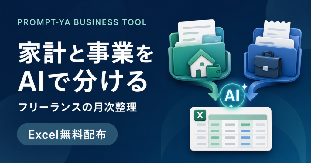 家計と事業をAIで分ける フリーランスの月次整理 Excel無料配布